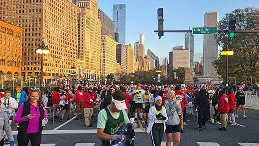 Entrada a la zona de arranque - Chicago Marathon