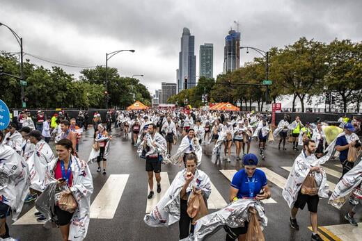 Área de meta del Maratón de Chicago