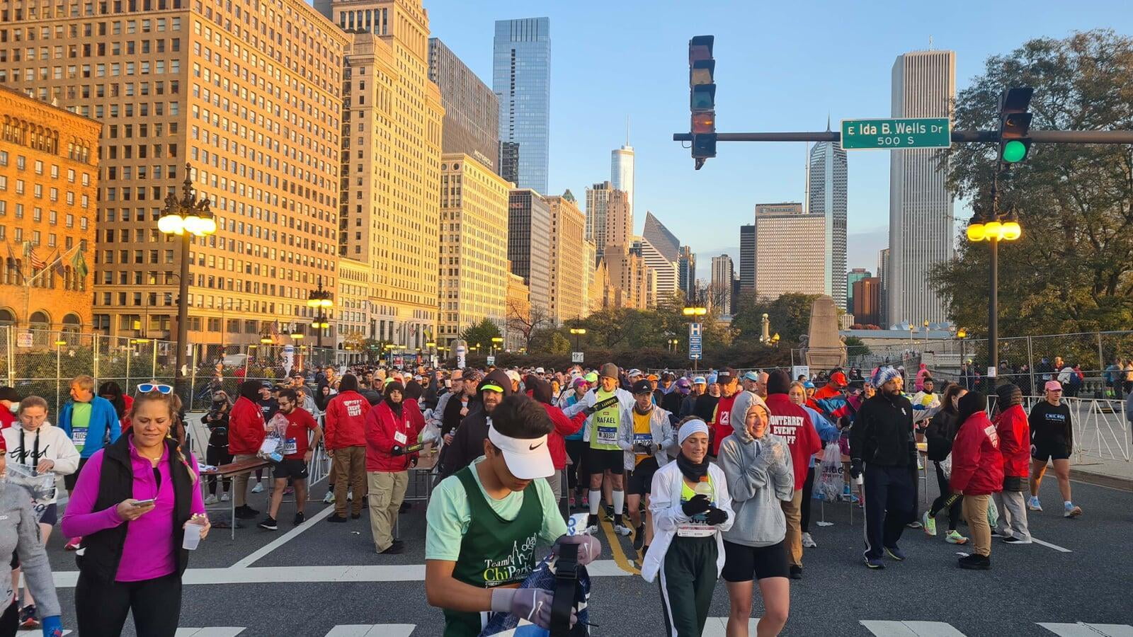 Entrada a la zona de arranque - Chicago Marathon